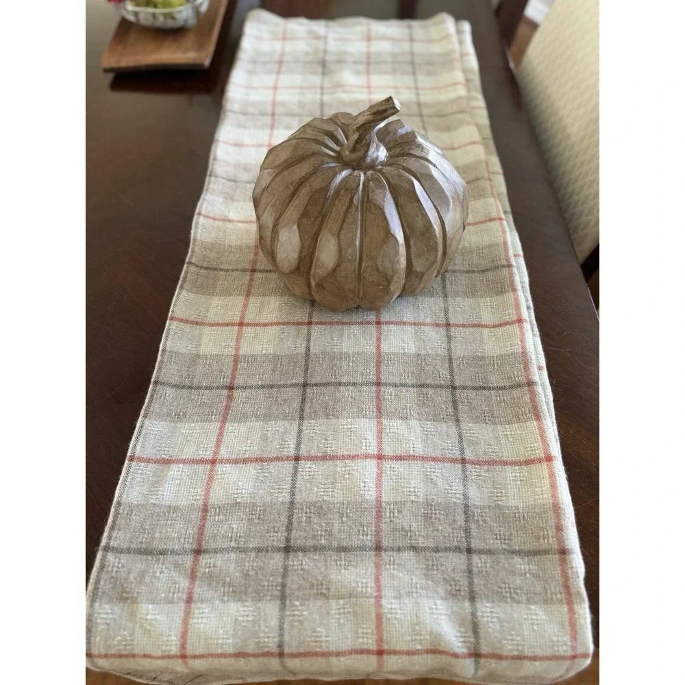 Vtg Tablecloth Set of 2 Plaid Woven Country Kitchen Decor 60